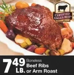 Market Street Boneless beef ribs arm roast offer