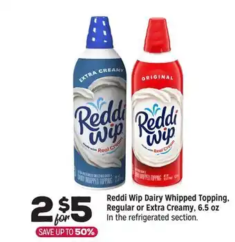 Grocery Outlet Reddi Wip Dairy Whipped Topping, Regular or Extra Creamy, 6.5 oz offer