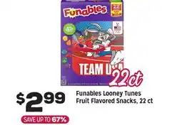 Grocery Outlet Funables Looney Tunes Fruit Flavored Snacks offer