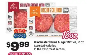 Grocery Outlet Winchester Farms Burger Patties, 18 oz offer