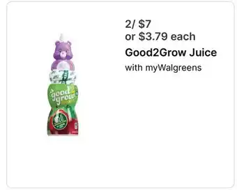 Walgreens Good2Grow Juice offer