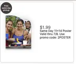 Walgreens Same Day 11×14 Poster offer