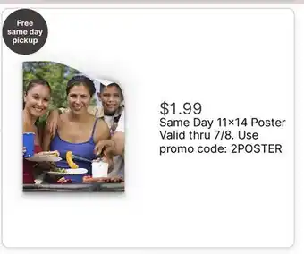 Walgreens Same Day 11×14 Poster offer