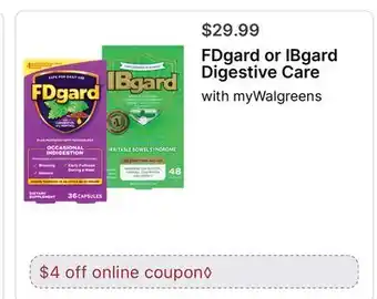 Walgreens FDgard or IBgard Digestive Care offer