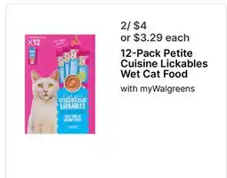 Walgreens 12-Pack Petite Cuisine Lickables Wet Cat Food offer