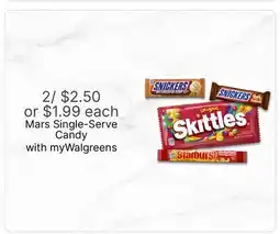 Walgreens Mars Single-Serve Candy with offer
