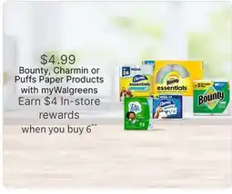 Walgreens Bounty, Charmin or Puffs Paper Products myWalgreens offer