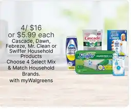 Walgreens Cascade, Dawn, Febreze, Mr. Clean or Swiffer Household Products offer