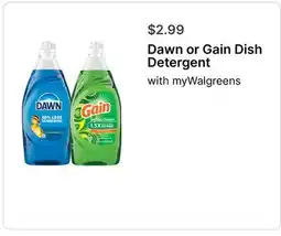 Walgreens Dawn or Gain Dish Detergent offer