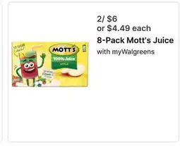 Walgreens 8-Pack Mott's Juice offer