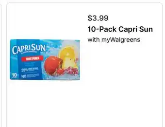 Walgreens 10-Pack Capri Sun with myWalgreens offer