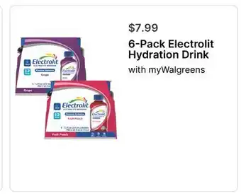 Walgreens 6-Pack Electrolit Hydration Drink offer