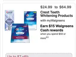 Walgreens Crest Teeth Whitening Products offer