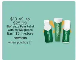 Walgreens Biofreeze Pain Relief offer