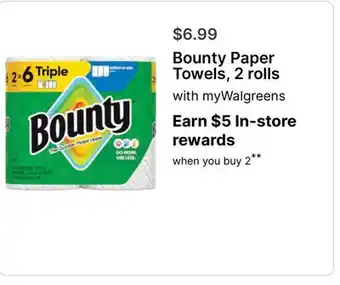 Walgreens Bounty Paper Towels offer