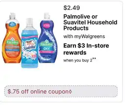 Walgreens Palmolive or Suavitel Household Products offer