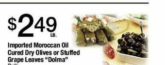 Jons International Imported Moroccan Oil Cured Dry Olives Or Stuffed Grape Leaves offer