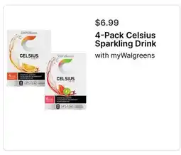 Walgreens 4-Pack Celsius Sparkling Drink offer