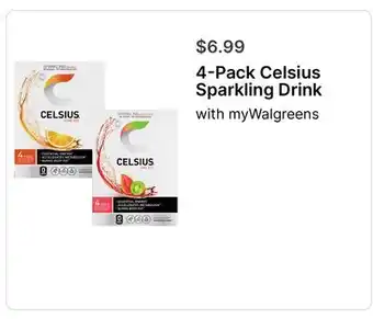Walgreens 4-Pack Celsius Sparkling Drink offer