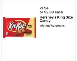 Walgreens Hershey's King Size Candy offer