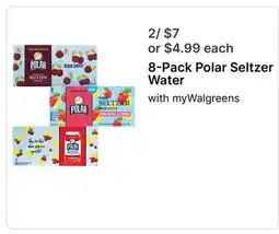 Walgreens 8-Pack Polar Seltzer Water offer