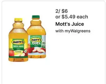 Walgreens Mott's Juice offer