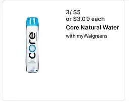 Walgreens Core Natural Water offer