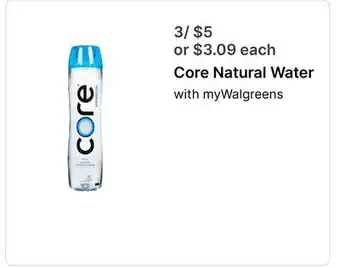 Walgreens Core Natural Water offer