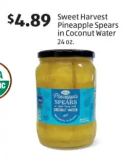 Aldi Sweet Harvest Pineapple Spears in Coconut Water offer