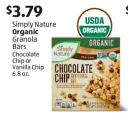 Aldi Simply Nature Organic Granola Bars offer