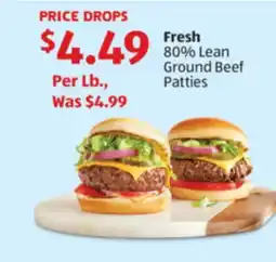 Aldi Fresh 80% Lean Ground Beef Patties offer
