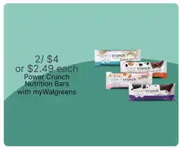 Walgreens Power Crunch Nutrition Bars offer