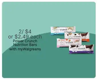 Walgreens Power Crunch Nutrition Bars offer