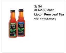 Walgreens Lipton Pure Leaf Tea offer
