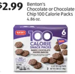 Aldi Benton's Chocolate or Chocolate Chip 100 Calorie Packs offer