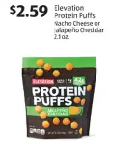 Aldi Elevation Protein Puffs Nacho Cheese or Jalapeño Cheddar offer