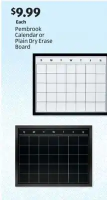 Aldi Pembrook Calendar or Plain Dry Erase Board offer