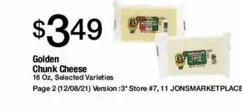 Jons International Golden Chunk Cheese 16 Oz offer