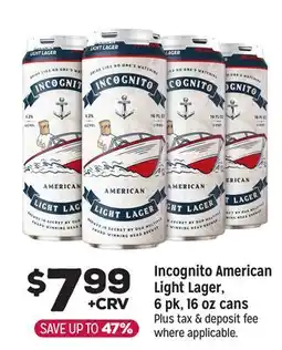 Grocery Outlet Incognito American Light Lager offer