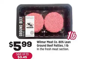 Grocery Outlet Wilmar Meat Co. 80% Lean Ground Beef Patties, 1 lb offer