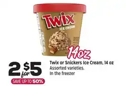 Grocery Outlet Twix or Snickers Ice Cream offer