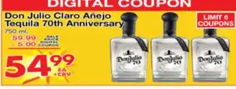 Superior Grocers Don Julio Claro Añejo Tequila 70th Anniversary offer