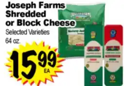 Superior Grocers Joseph Farms Shredded or Block Cheese offer