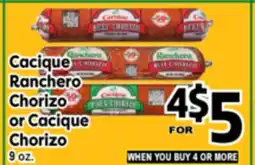 Superior Grocers Cacique Ranchero Chorizo or Cacique Chorizo offer