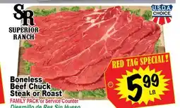Superior Grocers Boneless Beef Chuck Steak or Roast offer