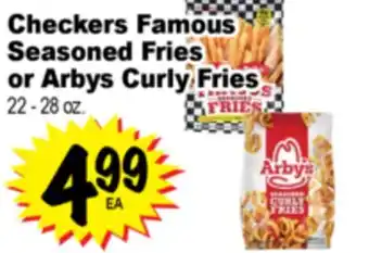 Superior Grocers Checkers Famous Seasoned Fries or Arbys Curly Fries offer