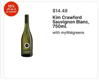 Walgreens Kim Crawford Sauvignon Blanc, 750ml offer