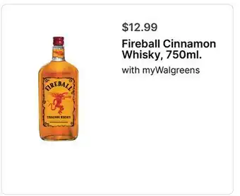Walgreens Fireball Cinnamon Whisky, 750ml offer