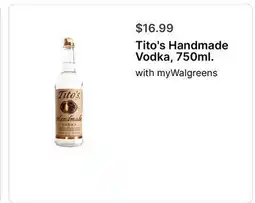 Walgreens Tito's Handmade Vodka 750ml offer