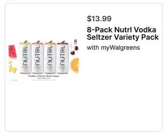 Walgreens 8-Pack Nutrl Vodka Seltzer Variety Pack offer